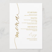 Fancy Script Wedding Menu Card voor Bord (Voorkant)