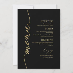 Fancy Script Wedding Menu Card voor Bord Kaart