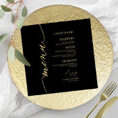 Fancy Script Wedding Menu Card voor Bord Kaart