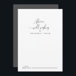 Fancy Script Wedding Well Wishes Advice Kaart<br><div class="desc">Deze fancy scriptbruiloft wenst een goede advieskaart voor een moderne bruiloft. Het eenvoudige en elegante ontwerp kenmerkt klassieke en fancy manuscripttypografie in zwart-wit. Deze kaarten zijn perfect voor een bruiloft, vrijgezellenfeest, baby shower, graduatiedag en nog veel meer. Pas de kaarten aan met de namen van de bruid en de bruidegom,...</div>