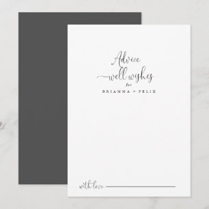 Fancy Script Wedding Well Wishes Advice Kaart