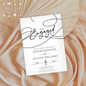 Fancy script We're "Engaged" Engagement Party Kaart