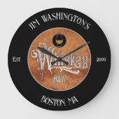 Fancy Script Whiskey Bar Grote Klok (Voorkant)