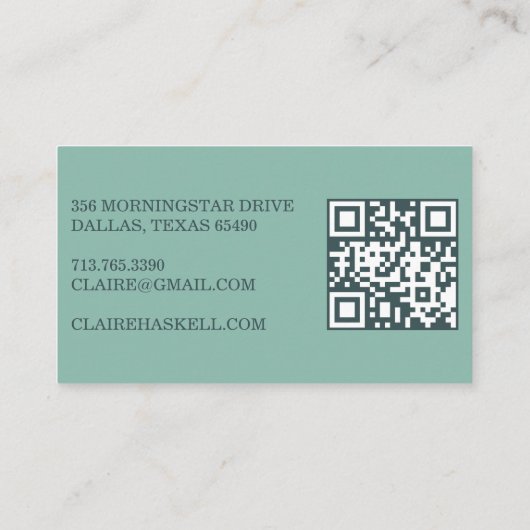 Fancy Script Zachte Zomer Minimalistische Moderne  Visitekaartje (Achterkant)