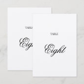 Fancy Script Zwarte Calligrafie Kraft Tafelnummer (Voorkant / Achterkant)