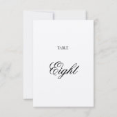 Fancy Script Zwarte Calligrafie Kraft Tafelnummer (Achterkant)
