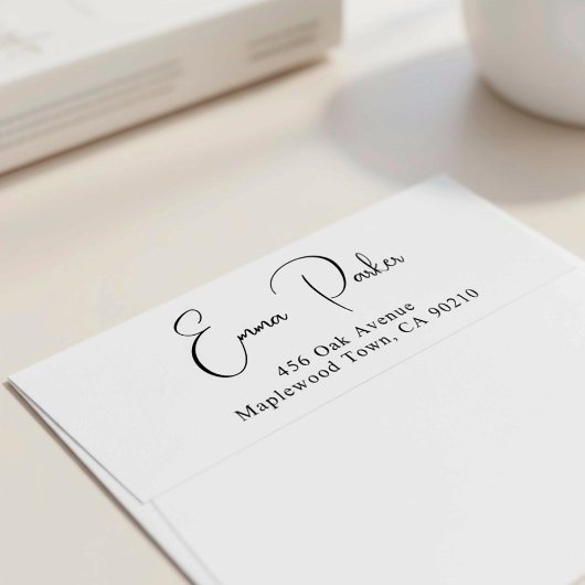 Fancy scriptadres rubberstempel