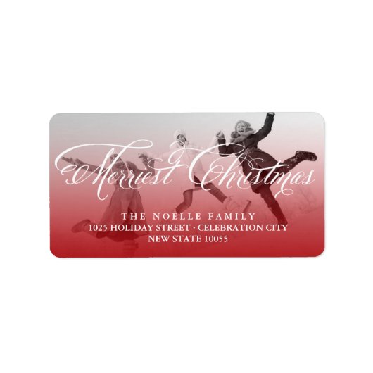 Fancy scriptadres voor meest feestkerst etiket (Voorkant)