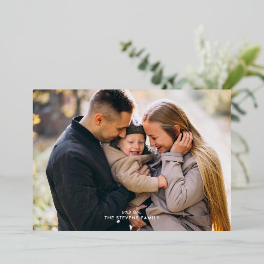 fancy scriptfoto "Happy New Year" Folie Feestdagenkaart (Staand Voorkant)