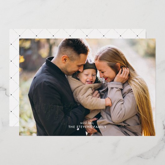 fancy scriptfoto "Happy New Year" Folie Feestdagenkaart (Voorkant / Achterkant)