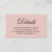 Fancy scriptkalligrafie bruiloft - details onduide informatiekaartje (Voorkant)