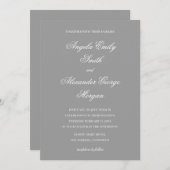 Fancy scriptkalligrafie grijs kaart (Voorkant / Achterkant)