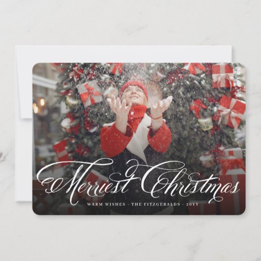 Fancy scriptkalligrafie voor meest feestkerst feestdagenkaart (Voorkant)