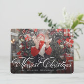 Fancy scriptkalligrafie voor meest feestkerst feestdagenkaart (Staand voorkant)