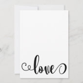 Fancy scriptletters Black White Engagement Party Kaart (Achterkant)