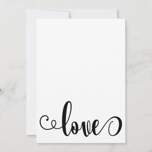 Fancy scriptletters Black White Engagement Party Kaart (Achterkant)