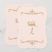 Fancy scriptletters Tabel nummer 1 Recepties Kaart (Voorkant / Achterkant)