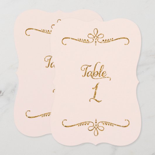 Fancy scriptletters Tabel nummer 1 Recepties Kaart (Voorkant / Achterkant)