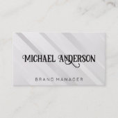 Fancy scriptlettertype | Grijze strepen Visitekaartje (Voorkant)