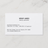 Fancy scriptlettertype | leer | kapper visitekaartje (Achterkant)