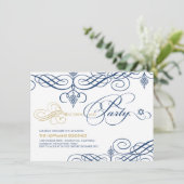 Fancy Scrolls eten Drink & party Hanukkah Holiday Kaart (Staand voorkant)