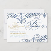 Fancy Scrolls eten Drink & party Hanukkah Holiday Kaart (Voorkant)