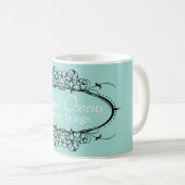 Fancy Scrollwork Frame Persoonlijk Koffiemok (Voorkant rechts)