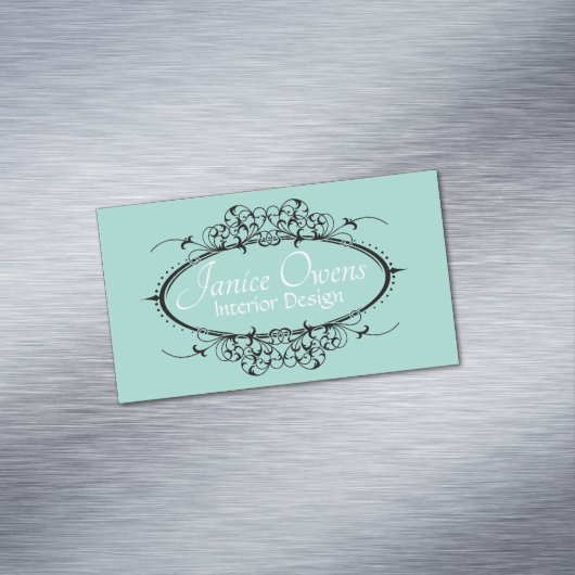 Fancy Scrollwork Magnet Magnetisch Visitekaartje (Voorbeeld)