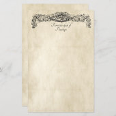 Fancy Scrollwork Old Parchment with Your Name  Briefpapier (Voorkant / Achterkant)