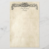 Fancy Scrollwork Old Parchment with Your Name  Briefpapier (Voorkant)