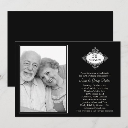 Fancy Seal jubileum foto uitnodiging (Voorkant / Achterkant)