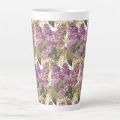 Fancy Seringpaarse Bloem Latte Mok (Voorkant)