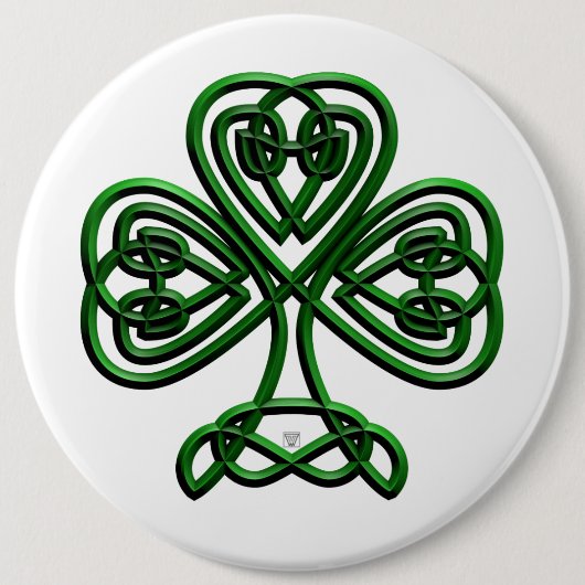 Fancy Shamrock Ronde Button 6,0 Cm (Voorkant)
