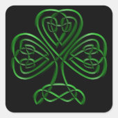 Fancy Shamrock Vierkante Sticker (Voorkant)