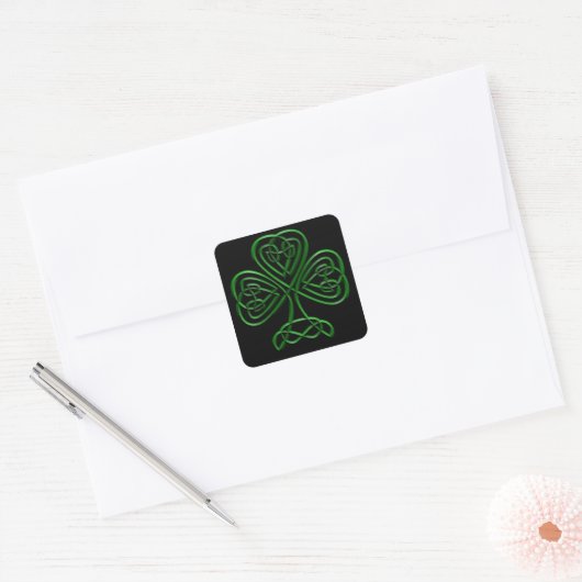 Fancy Shamrock Vierkante Sticker (Envelop)
