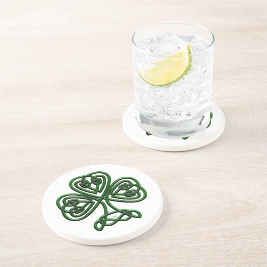 Fancy Shamrock Zandsteen Onderzetter (Zijkant)