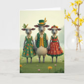 Fancy Sheep Meadow Folk Kaart (Gele Bloem)