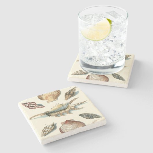 Fancy Shell Beach Stenen Onderzetter (Zijkant)