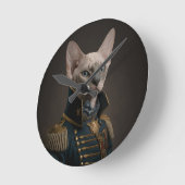 Fancy Siamese Kitty Cat Portrait Ronde Klok (Hoek)