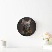 Fancy Siamese Kitty Cat Portrait Ronde Klok (Huis)