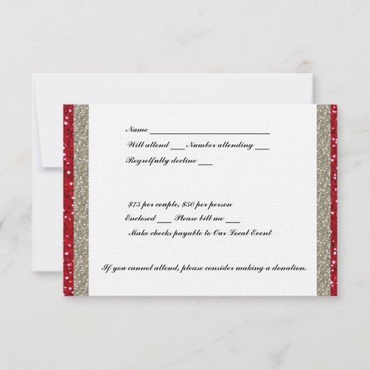Fancy Silver- en Red Event RSVP (Voorkant)