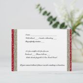 Fancy Silver- en Red Event RSVP (Staand voorkant)
