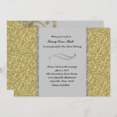 Fancy Silver Gold Glitter Event Invitation Kaart (Voorkant / Achterkant)