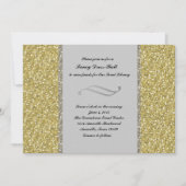 Fancy Silver Gold Glitter Event Invitation Kaart (Voorkant)