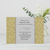 Fancy Silver Gold Glitter Event Invitation Kaart (Staand voorkant)