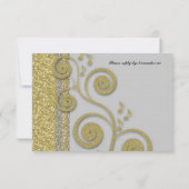 Fancy Silver Gold Glitter Event RSVP (Achterkant)