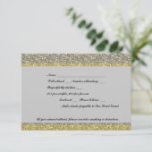 Fancy Silver Gold Glitter Event RSVP (Staand voorkant)
