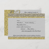 Fancy Silver Gold Glitter Event RSVP (Voorkant / Achterkant)