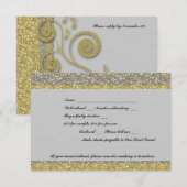 Fancy Silver Gold Glitter Event RSVP Kaartje (Voorkant / Achterkant)