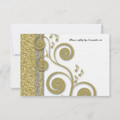 Fancy Silver Gold Glitter look Event RSVP (Achterkant)